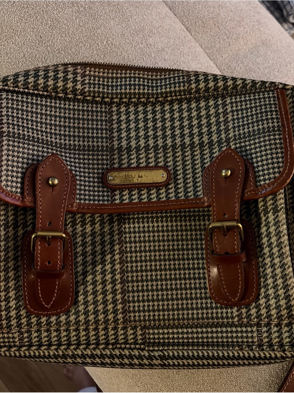 Vintage by Ralph Lauren Houndstooth Messenger Bag with pockets - Picture 4 of 11